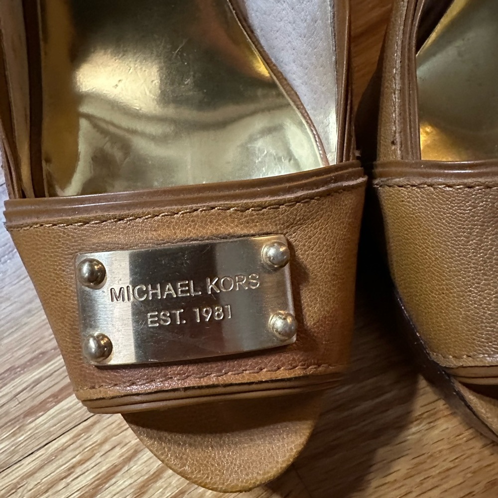 Michael Kors Brown Peep-Toe Heels